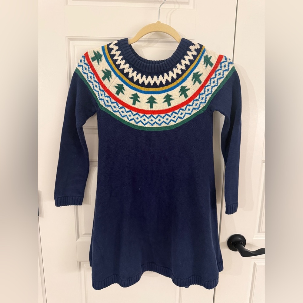 Hanna Andersson Blue Sweater with Festive Pattern